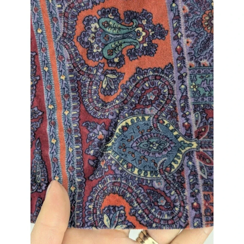 Vintage Ralph Lauren Paisley Velvet Sleeveless Boho Swing Dress Girl 18M